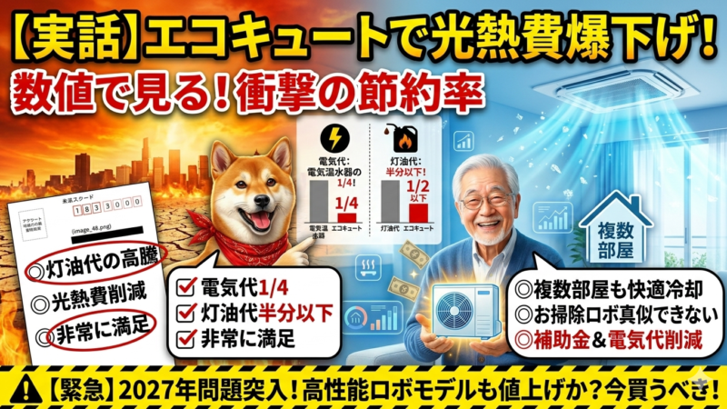 知らないと損！中東情勢で光熱費爆上げ！？今すぐ補助金でエコキュートに変えるべき理由。