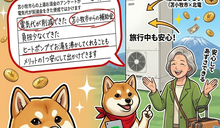 70代旅好き女性が絶賛！補助金ダブル活用でエコキュート導入！