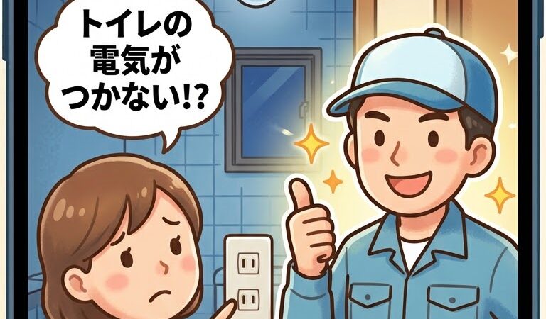 電球を取り換えてもトイレの電気がつかない!北海道苫小牧市の11かざし電気へ!