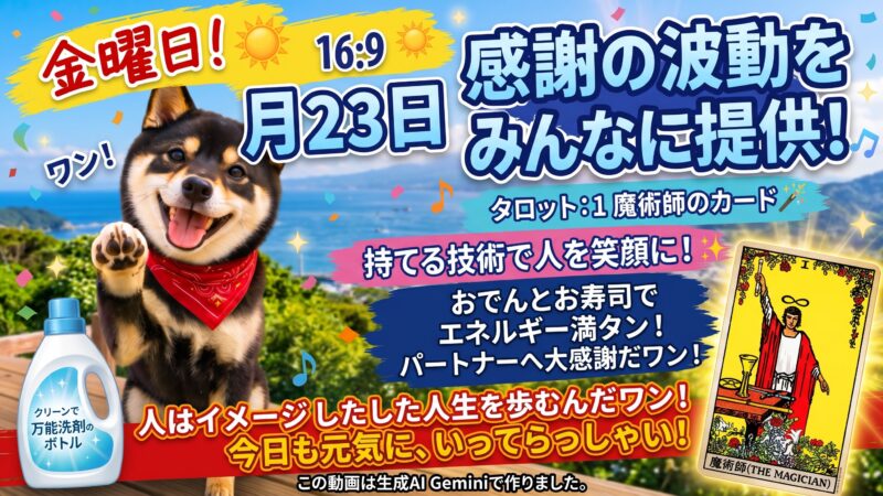 電気屋オヤジの一人言ブログ 🔟月23日 魔術師の感謝波動で魔法をかけるワン🐾🪄✨