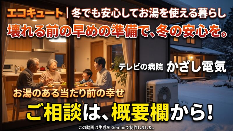 給湯器 壊れる前の早めの準備で、冬の安心を。エコキュートで見直すお湯のある幸せ