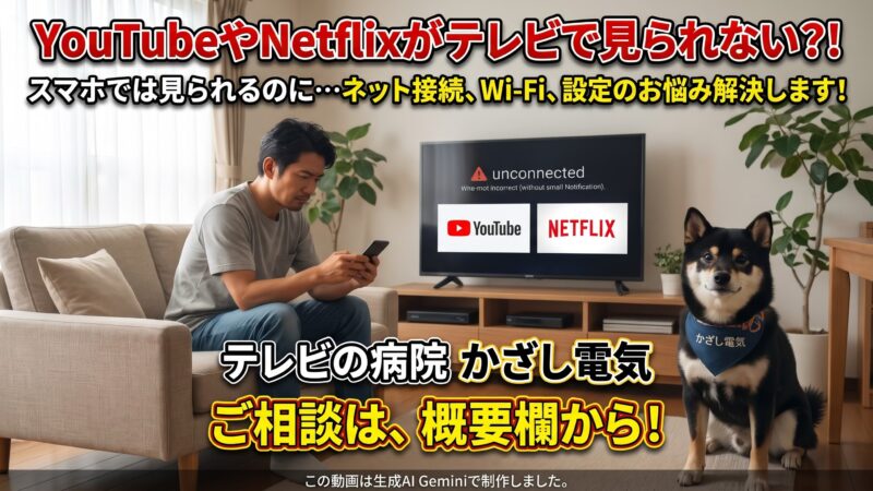 YouTubeやNetflixがテレビで見られない?!ネット接続・設定のお悩みをスッキリ解決