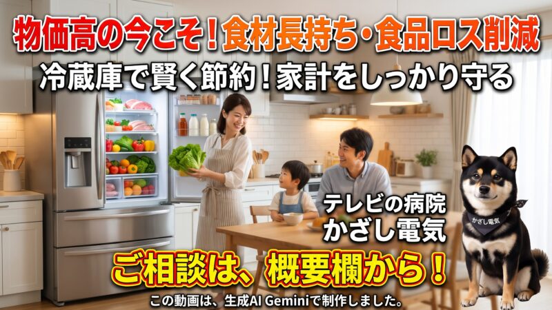 野菜やお肉を捨てていませんか?鮮度キープで美味しく節約できる冷蔵庫の知恵!北海道苫小牧市 かざし電気