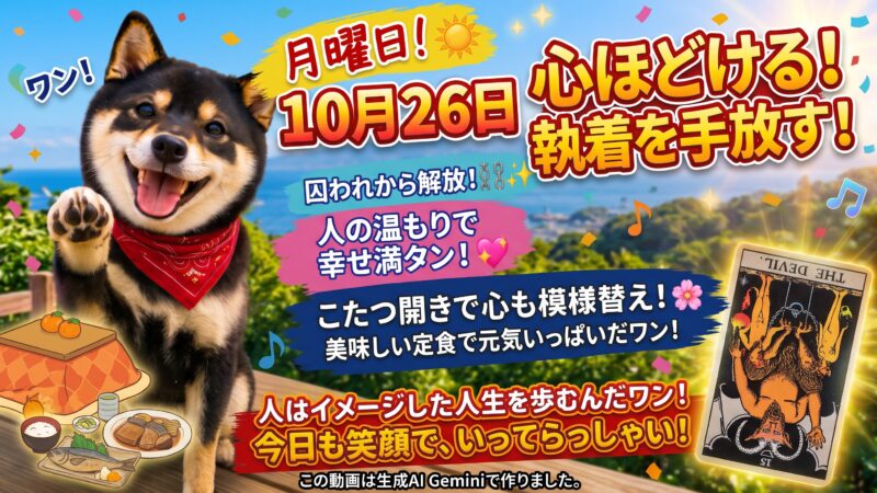 電気屋コロ助の独り言。10月26日 1 0秒で心ほどける!執着を手放し笑顔あふれる月曜日だワン🐾⛓️✨